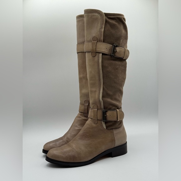 Cole Haan Riding Boots Leather Nike Air Avalon Tall Boots Taupe Leather 6B - Picture 12 of 15